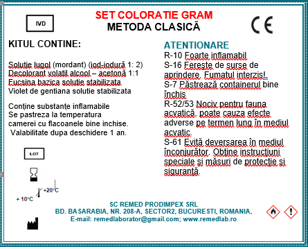 Coloratie GRAM – clasica (Gram-kit)